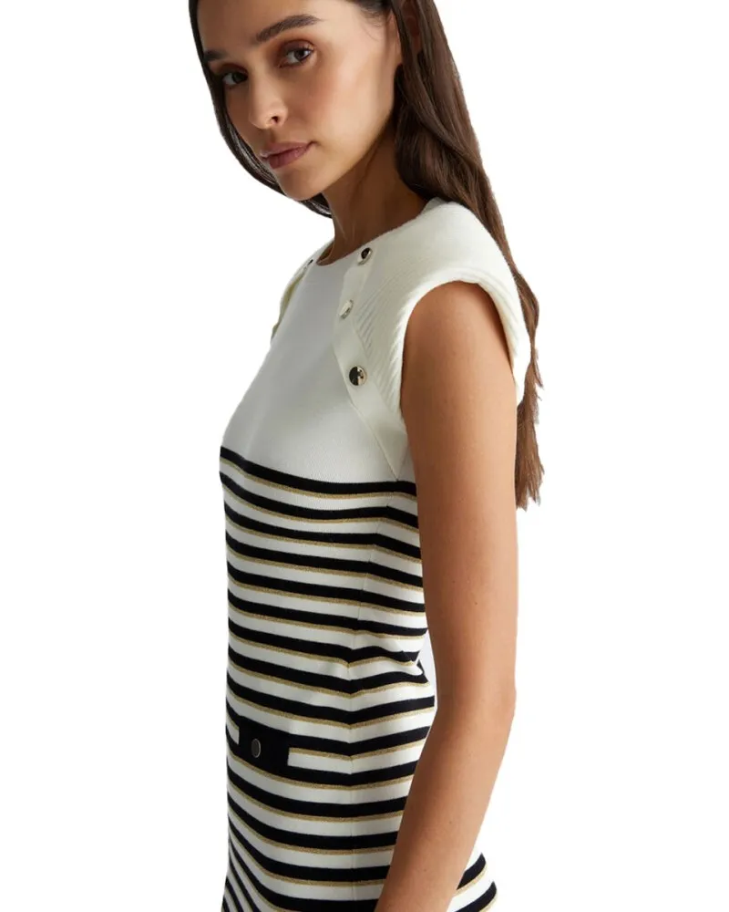 LIU JO Abito corto in maglia a righe