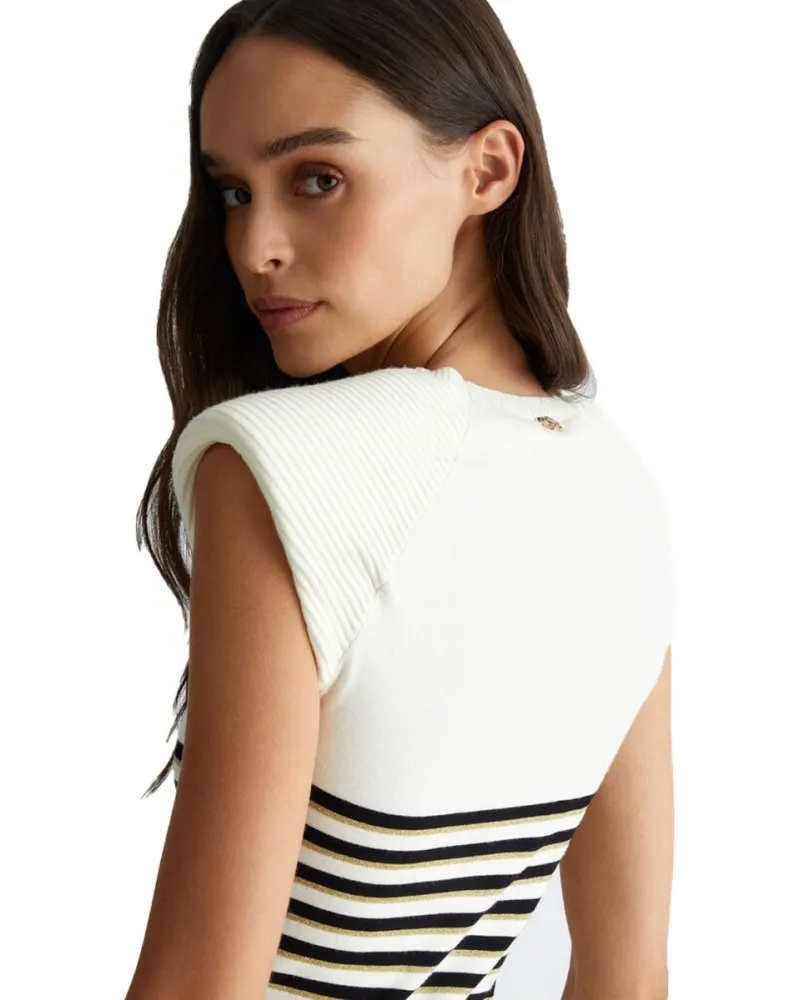 LIU JO Abito corto in maglia a righe