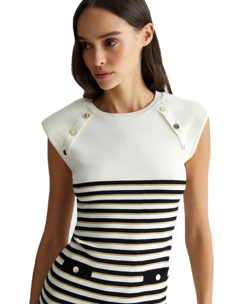 LIU JO Abito corto in maglia a righe
