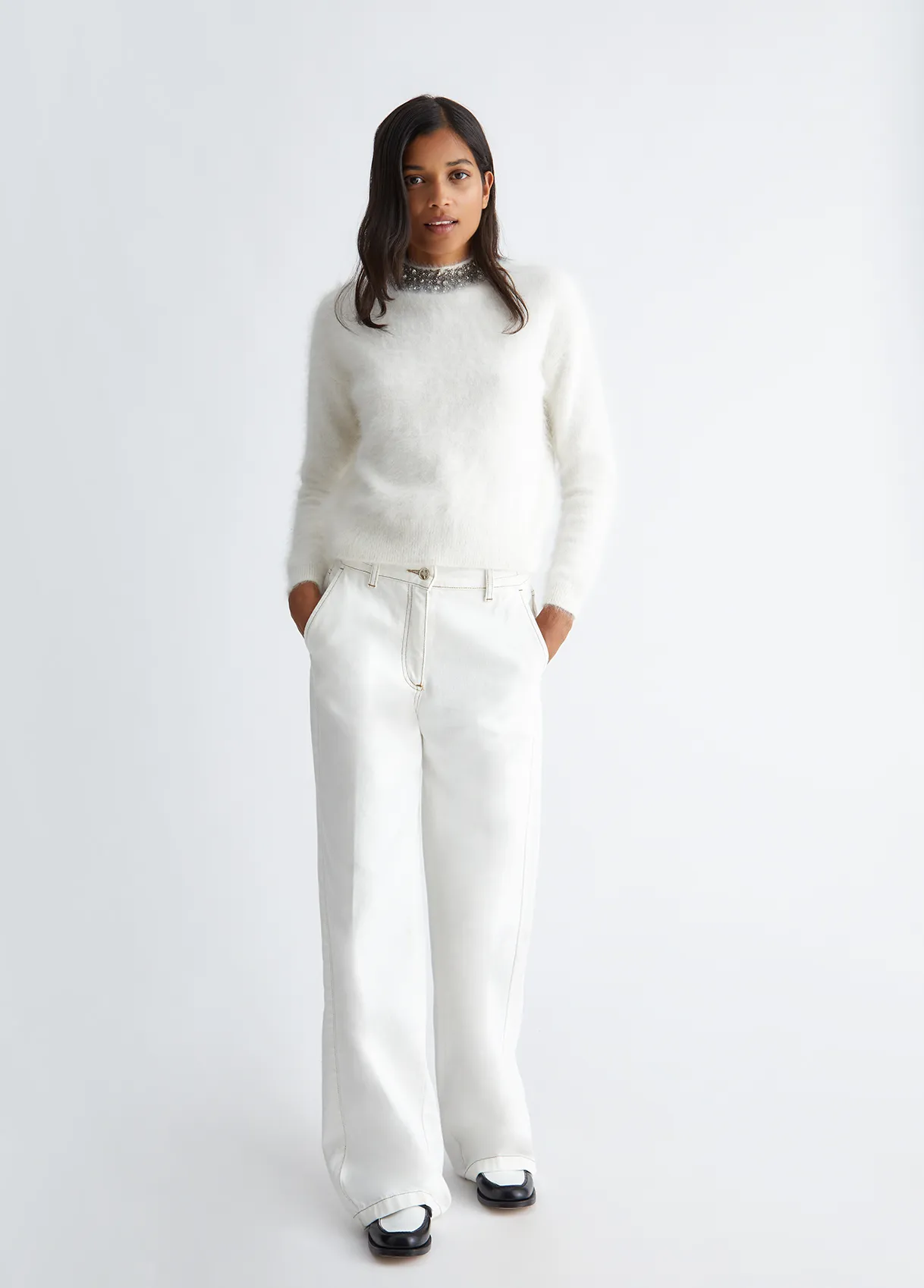 LIU JO MILANO Maglia chiusa M/L misto Angora CF3384