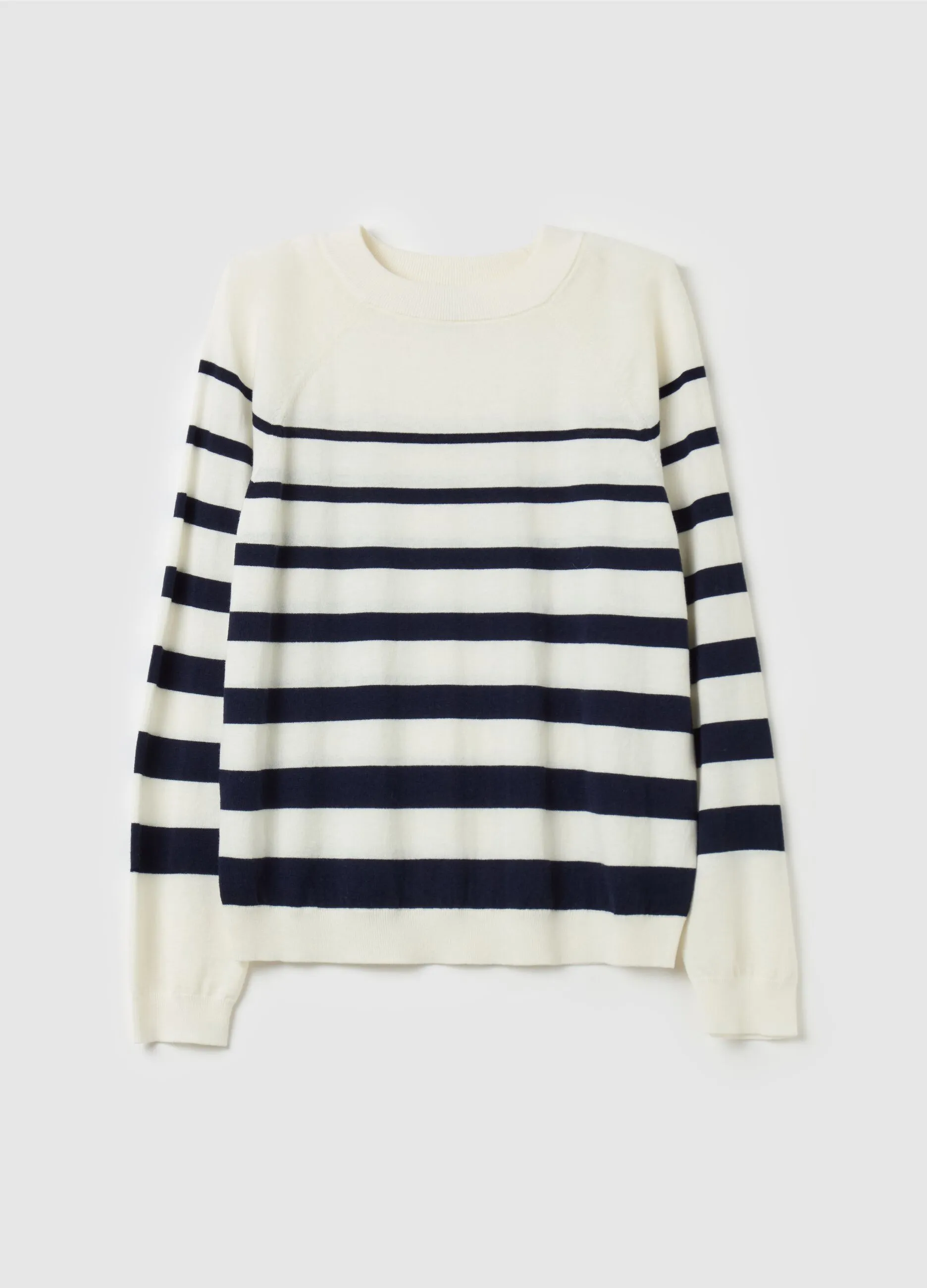 Maglia a righe in lana cotone e cashmere