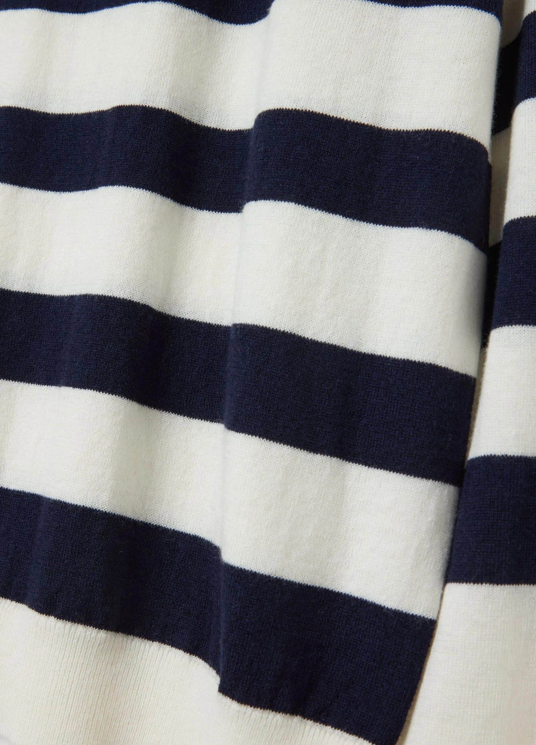Maglia a righe in lana cotone e cashmere