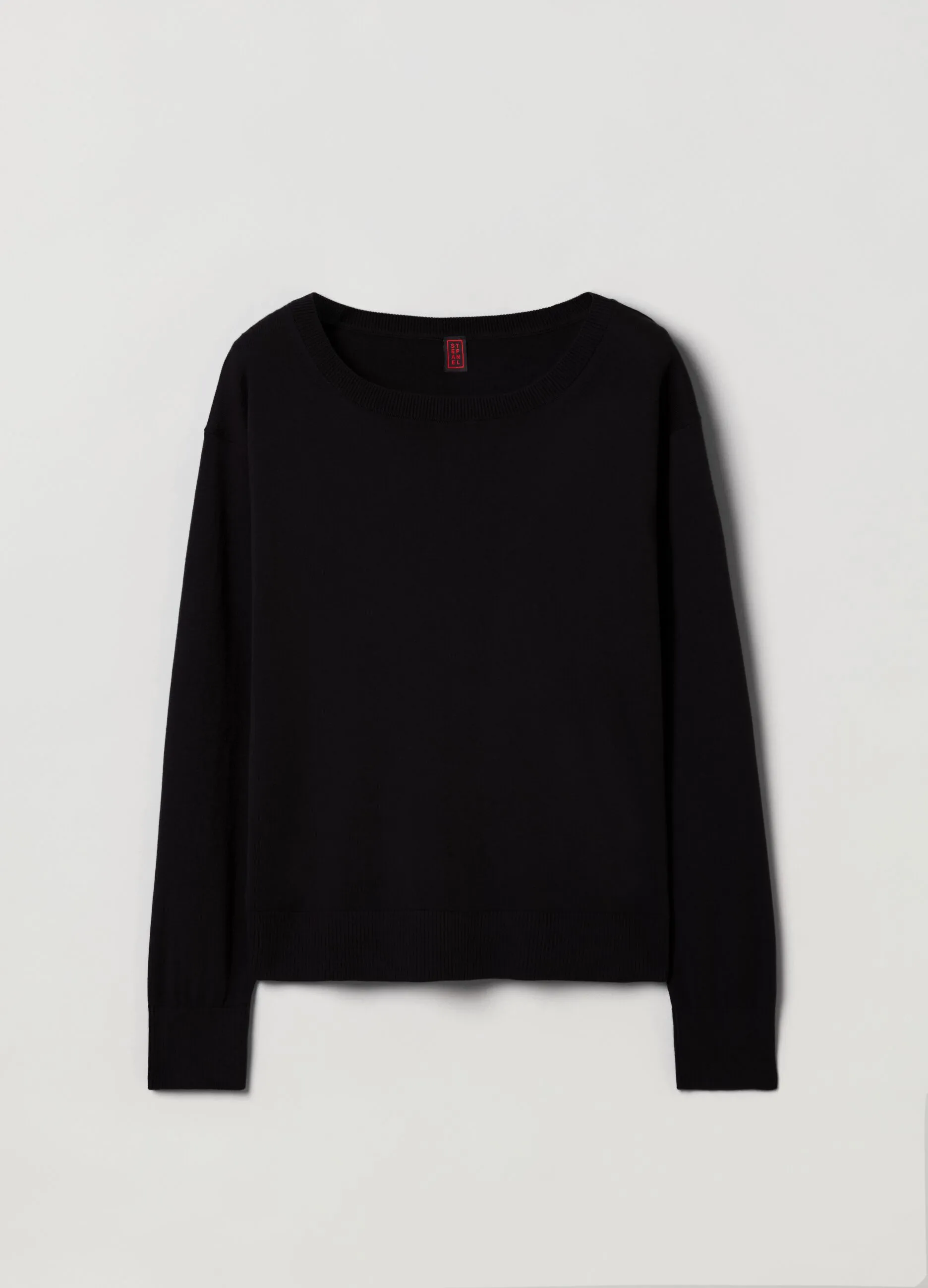 Maglia boxy fit in seta e cotone