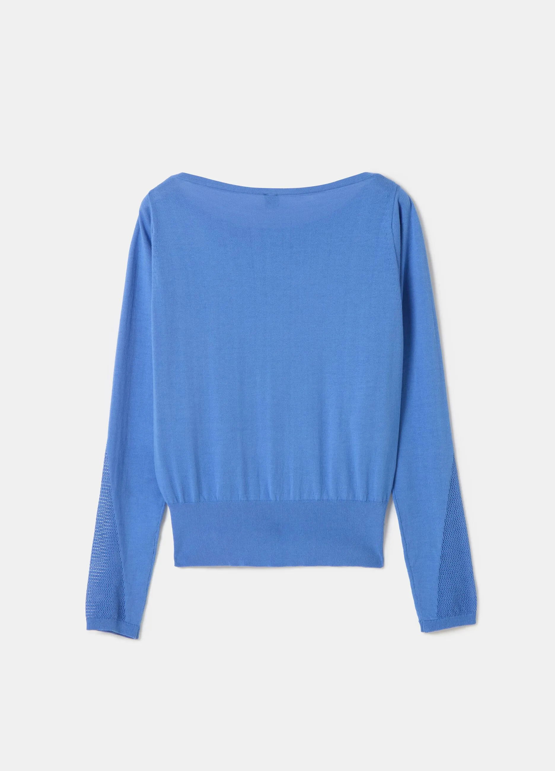 Maglia crop in crêpe con inserto in mesh