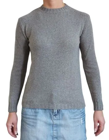Maglia donna girocollo in cashmere rigenerato