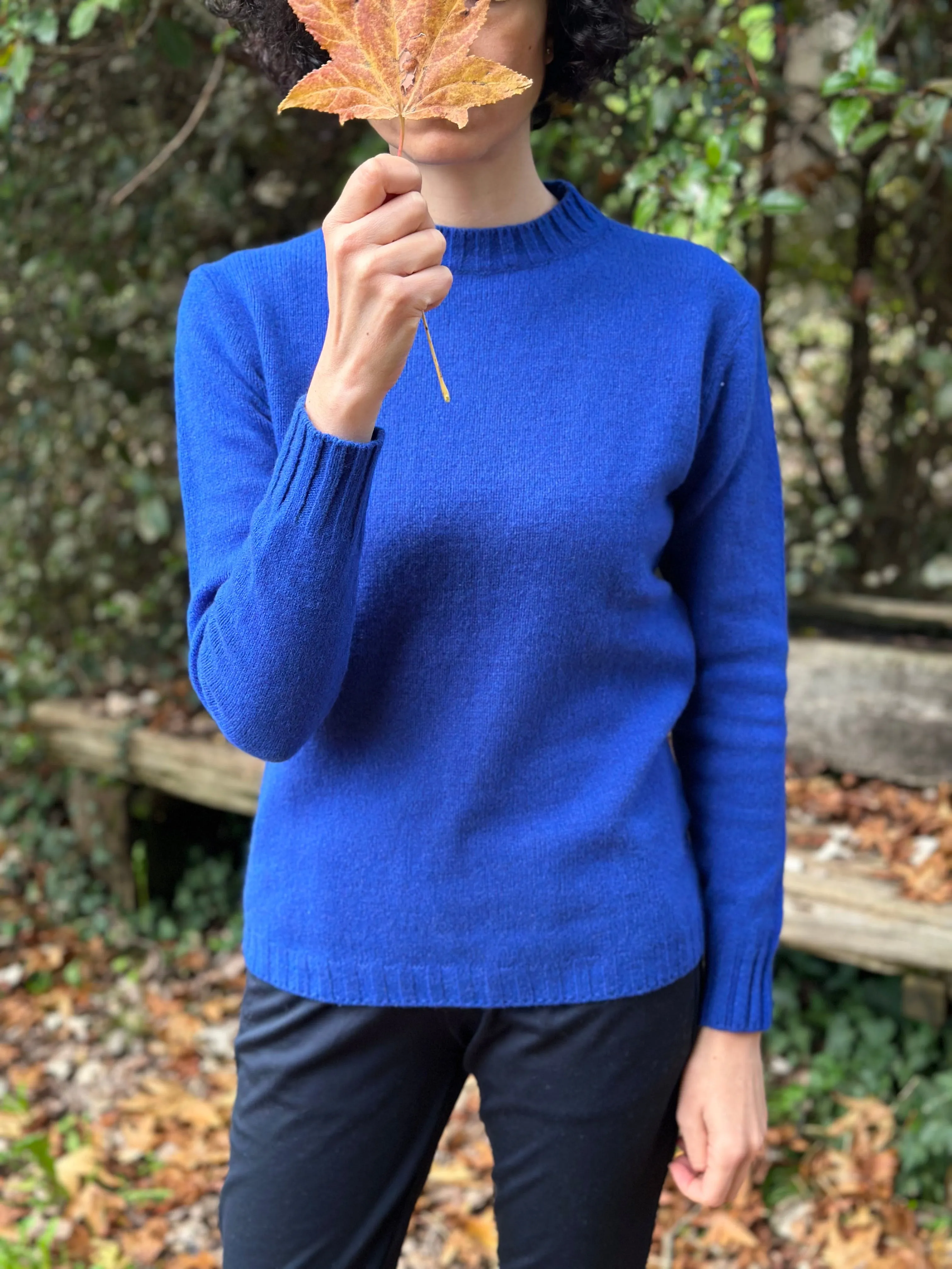 Maglia donna girocollo in cashmere rigenerato