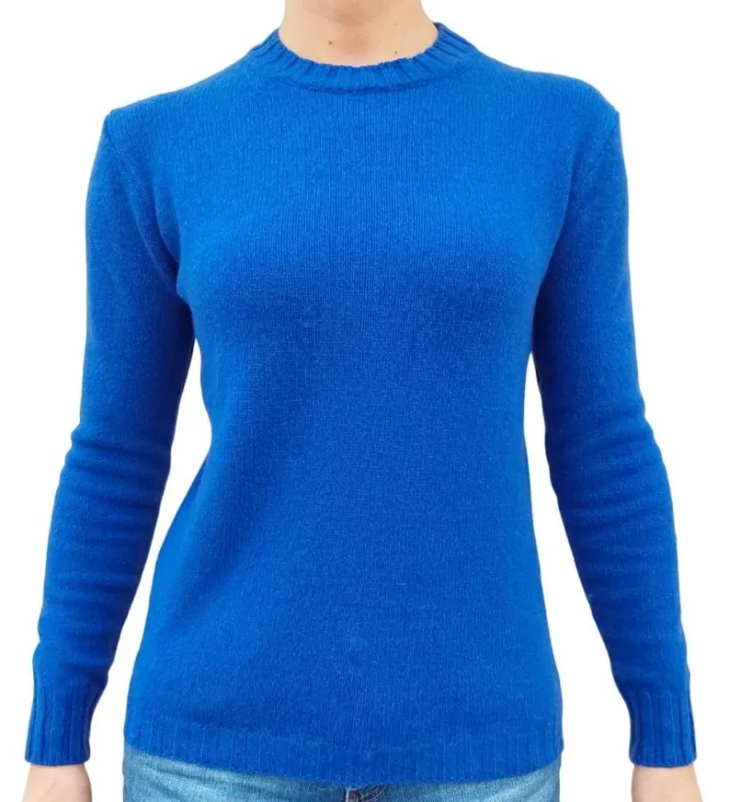 Maglia donna girocollo in cashmere rigenerato