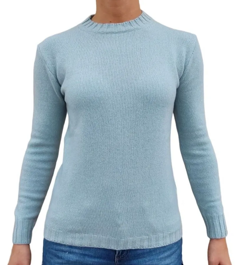 Maglia donna girocollo in cashmere rigenerato