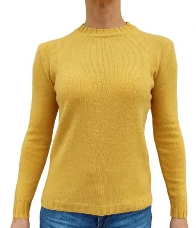 Maglia donna girocollo in cashmere rigenerato