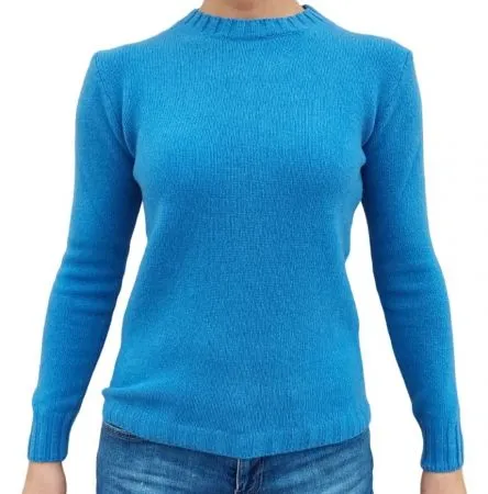 Maglia donna girocollo in cashmere rigenerato