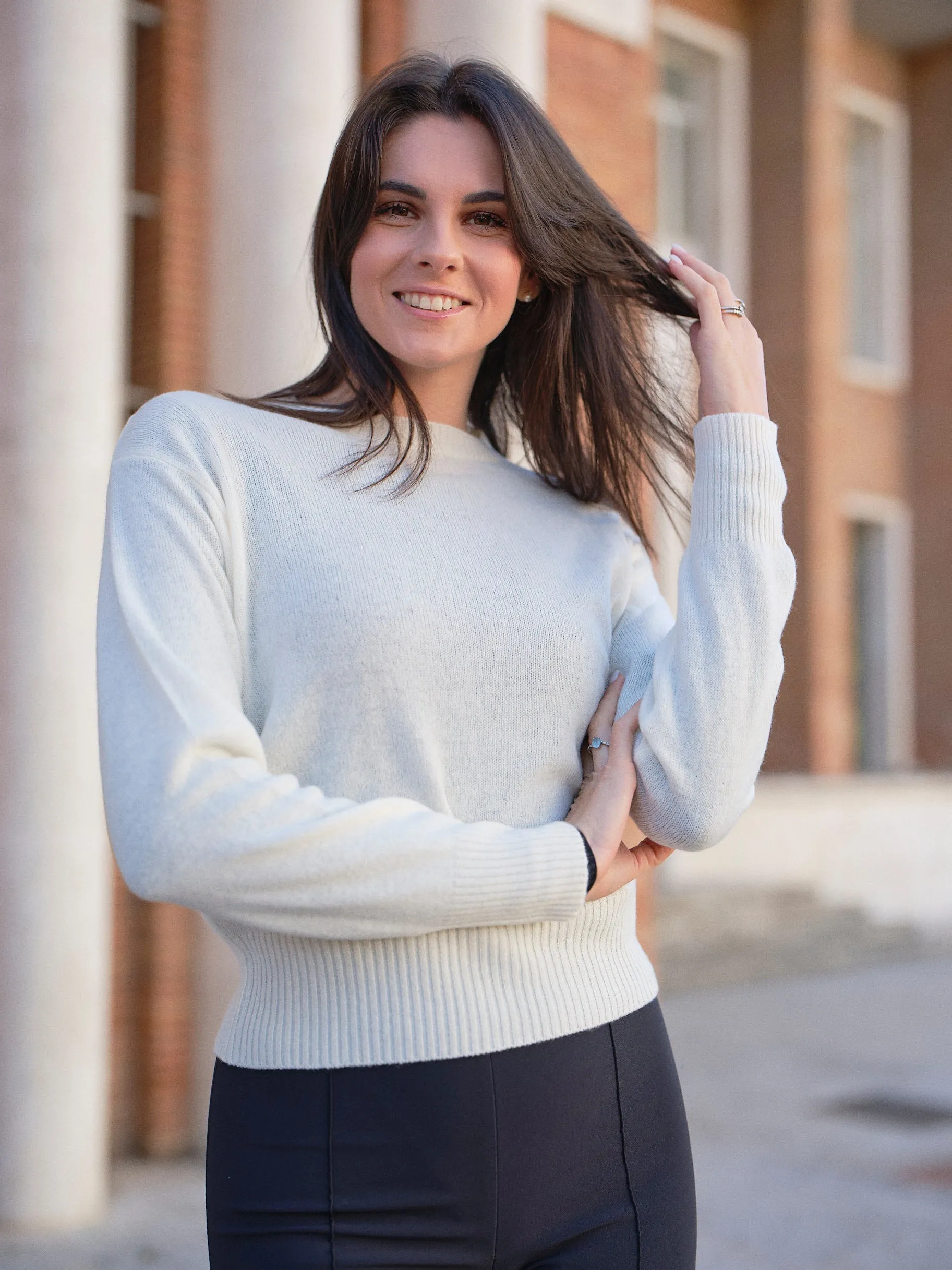Maglia donna girocollo puro cashmere