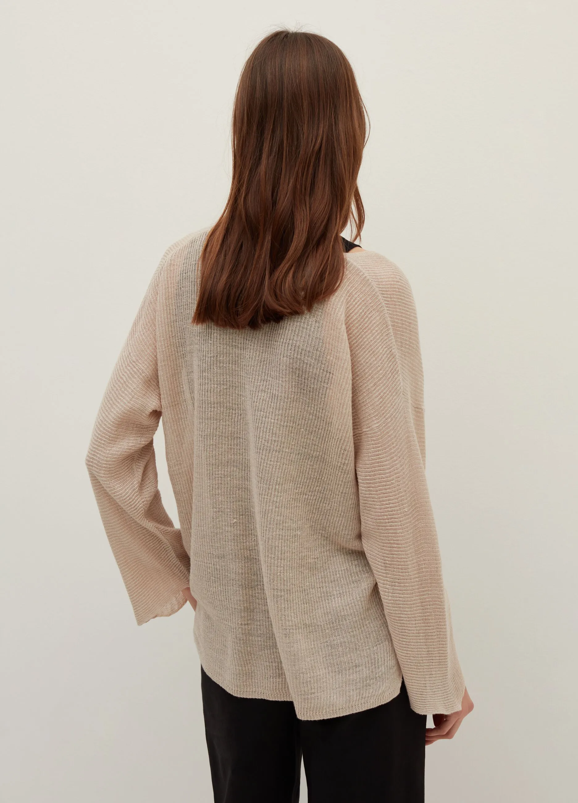 Maglia in lino maniche a tre quarti