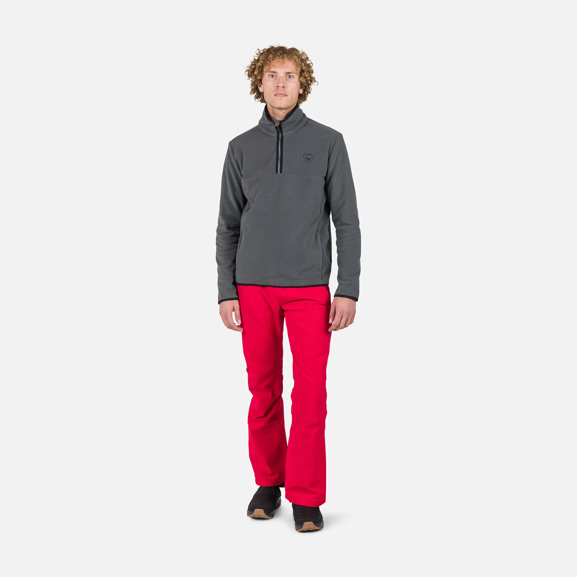 Maglia in pile con mezza zip uomo Strawpile