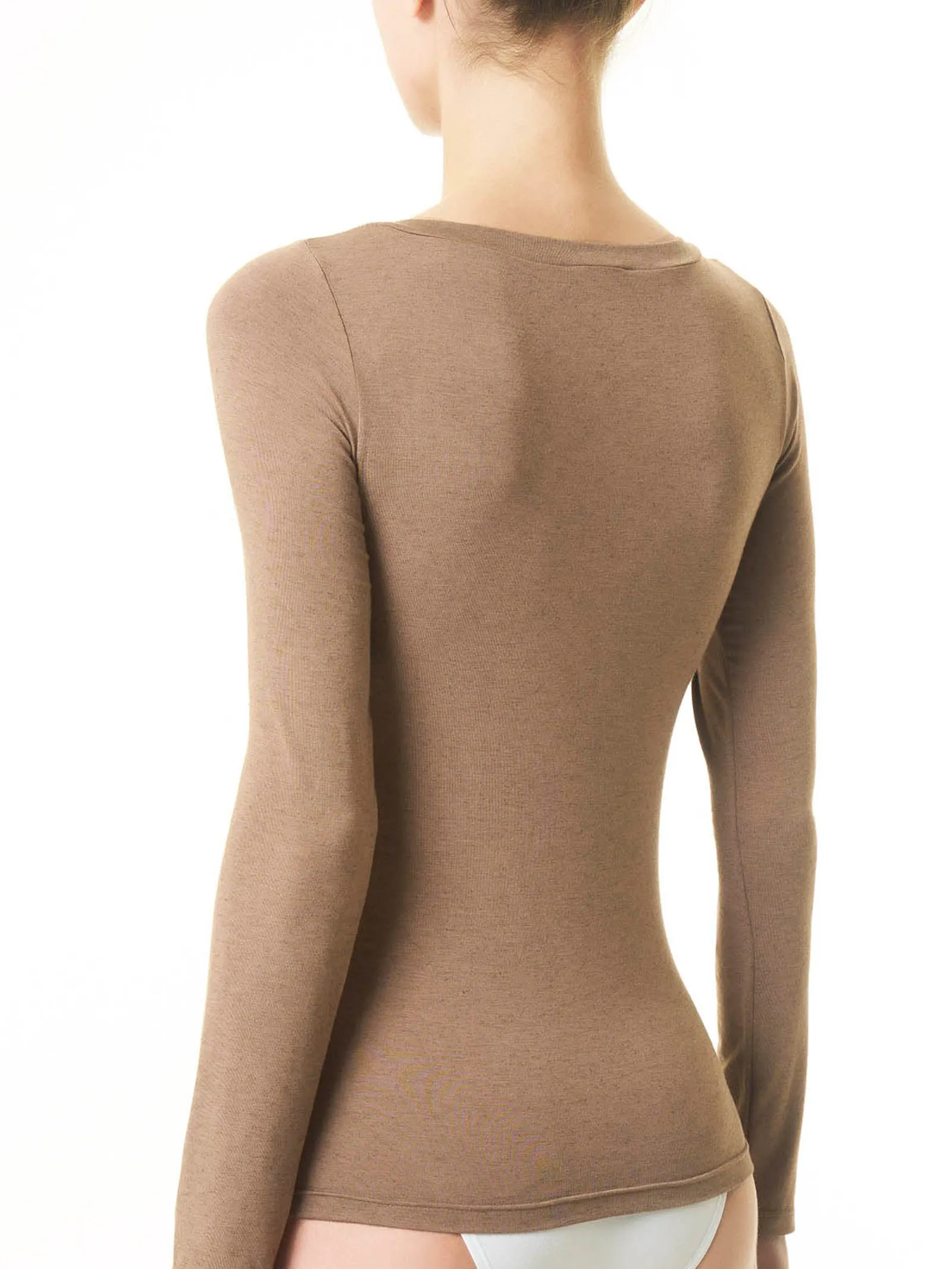 Maglietta con collo a barchetta in filato Tenderwool - Casha