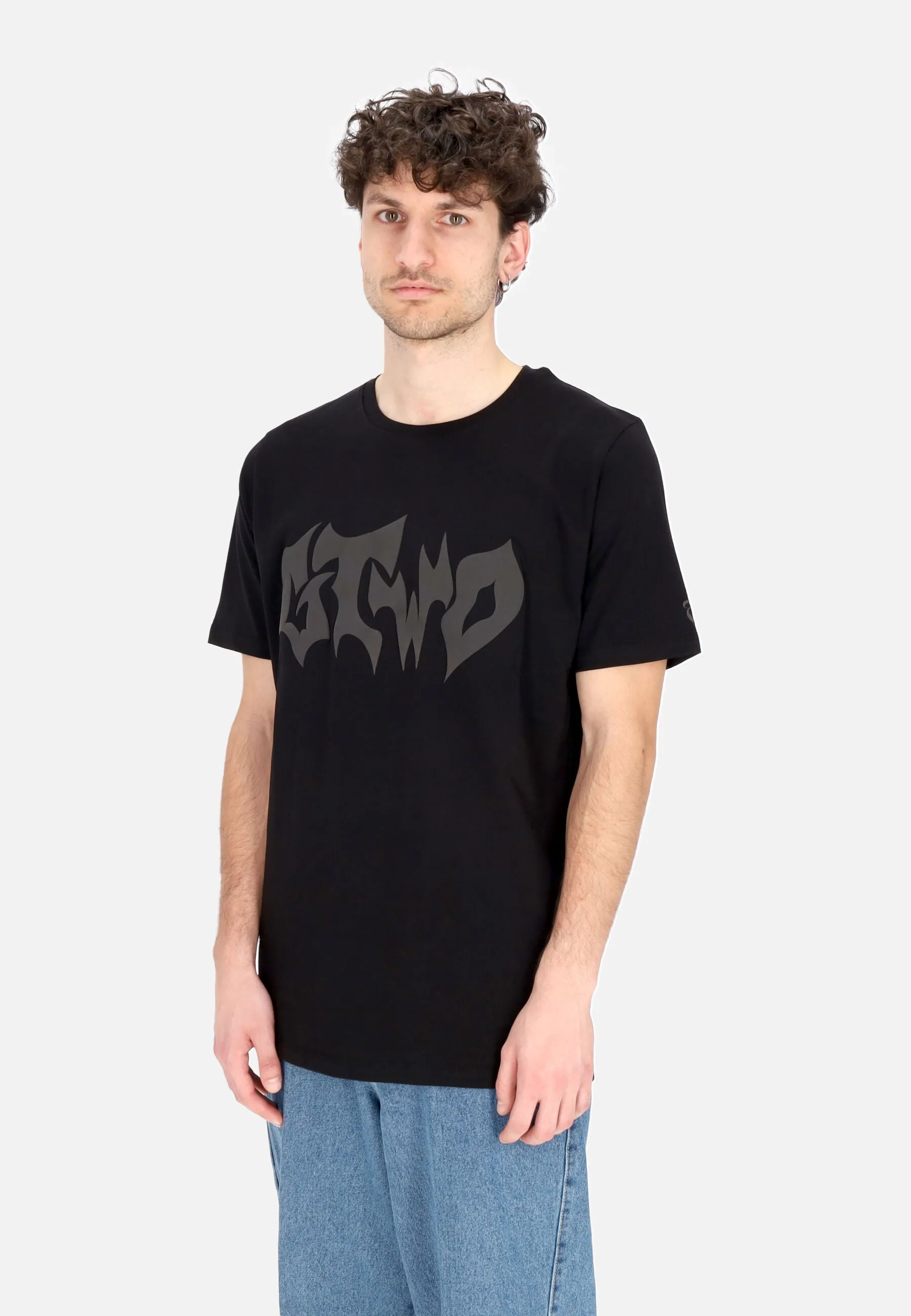 Maglietta Uomo Script Logo Tee Black