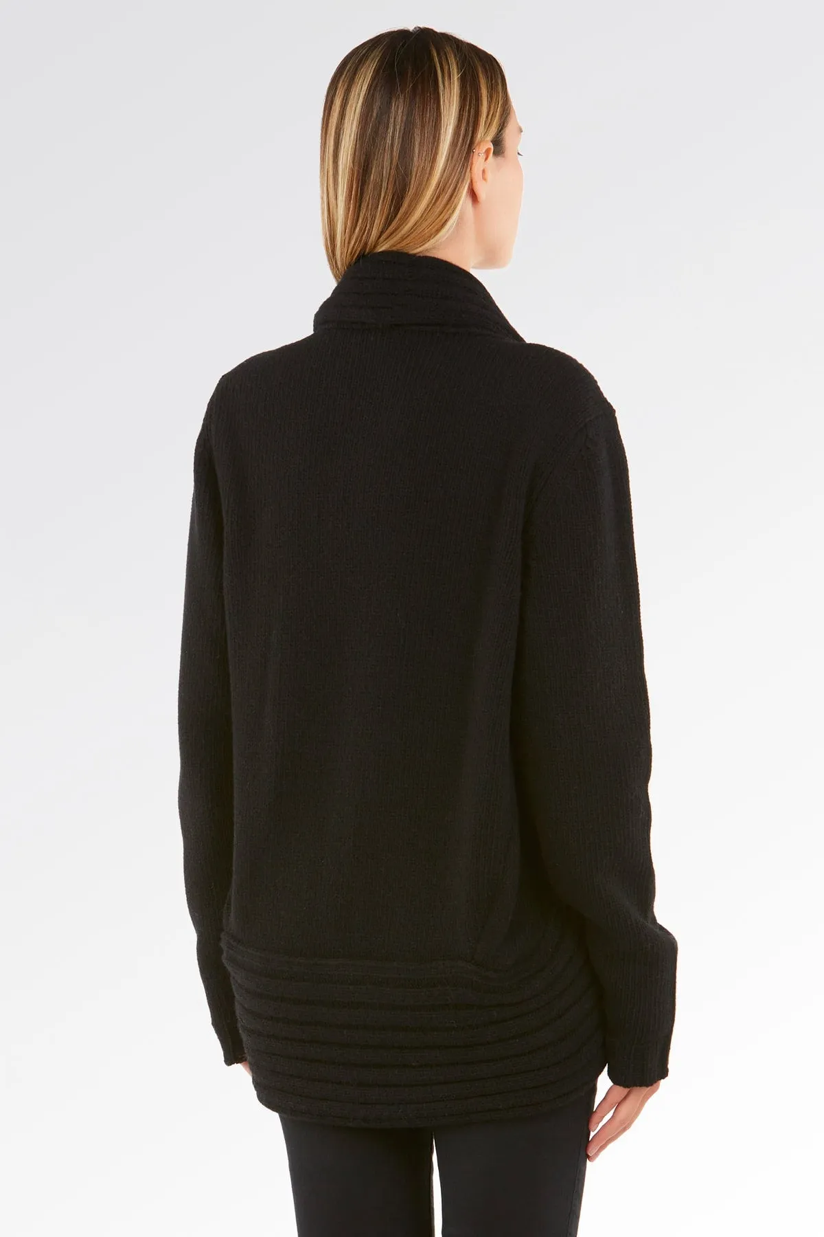 Maglione Cardigan Sciallato a Coste - Donna, Autunno/Inverno - 100% Lana | Brunella Gori
