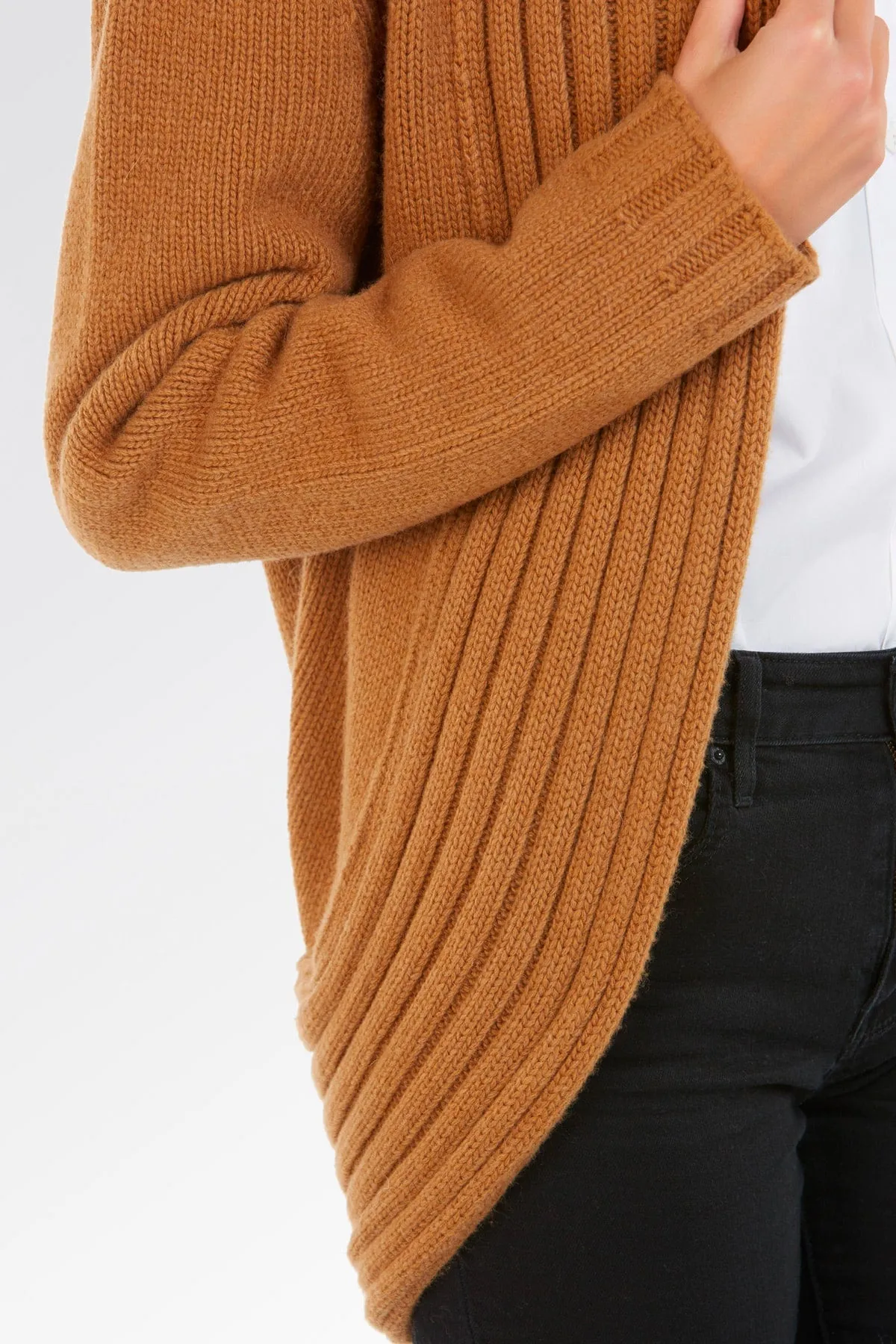 Maglione Cardigan Sciallato a Coste - Donna, Autunno/Inverno - 100% Lana | Brunella Gori