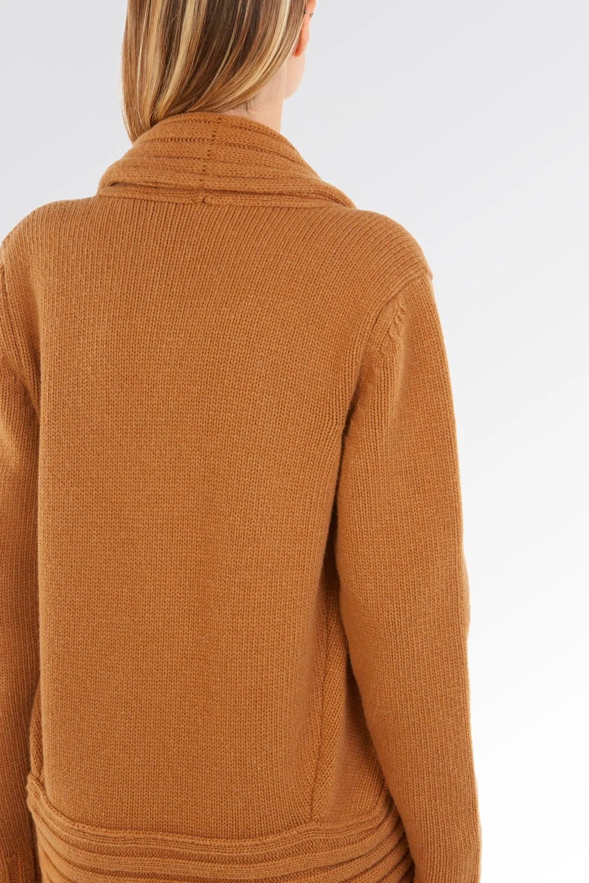 Maglione Cardigan Sciallato a Coste - Donna, Autunno/Inverno - 100% Lana | Brunella Gori