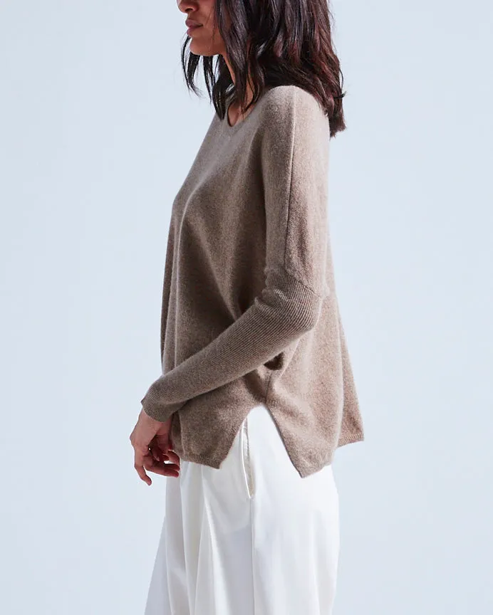 Maglione cashmere tortora