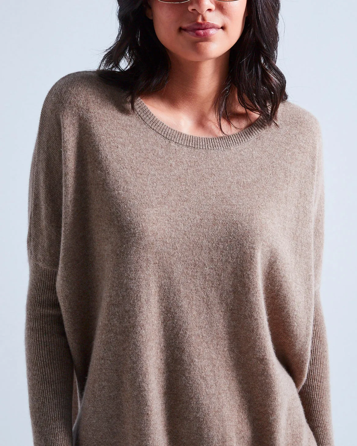 Maglione cashmere tortora