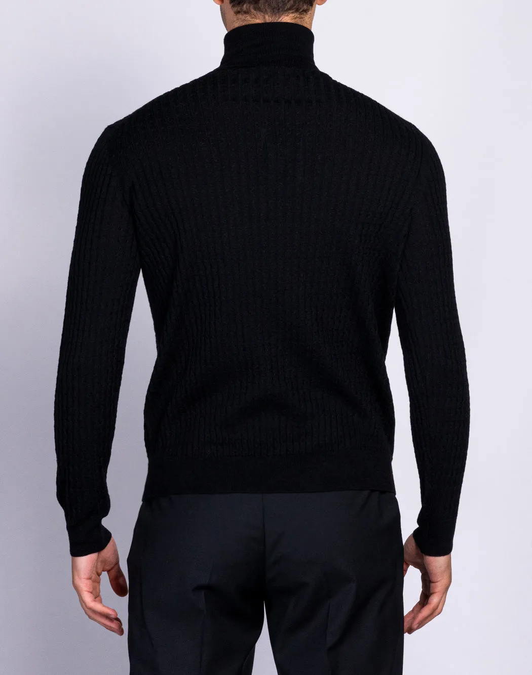 MAGLIONE COLLO ALTO CON TEXTURE