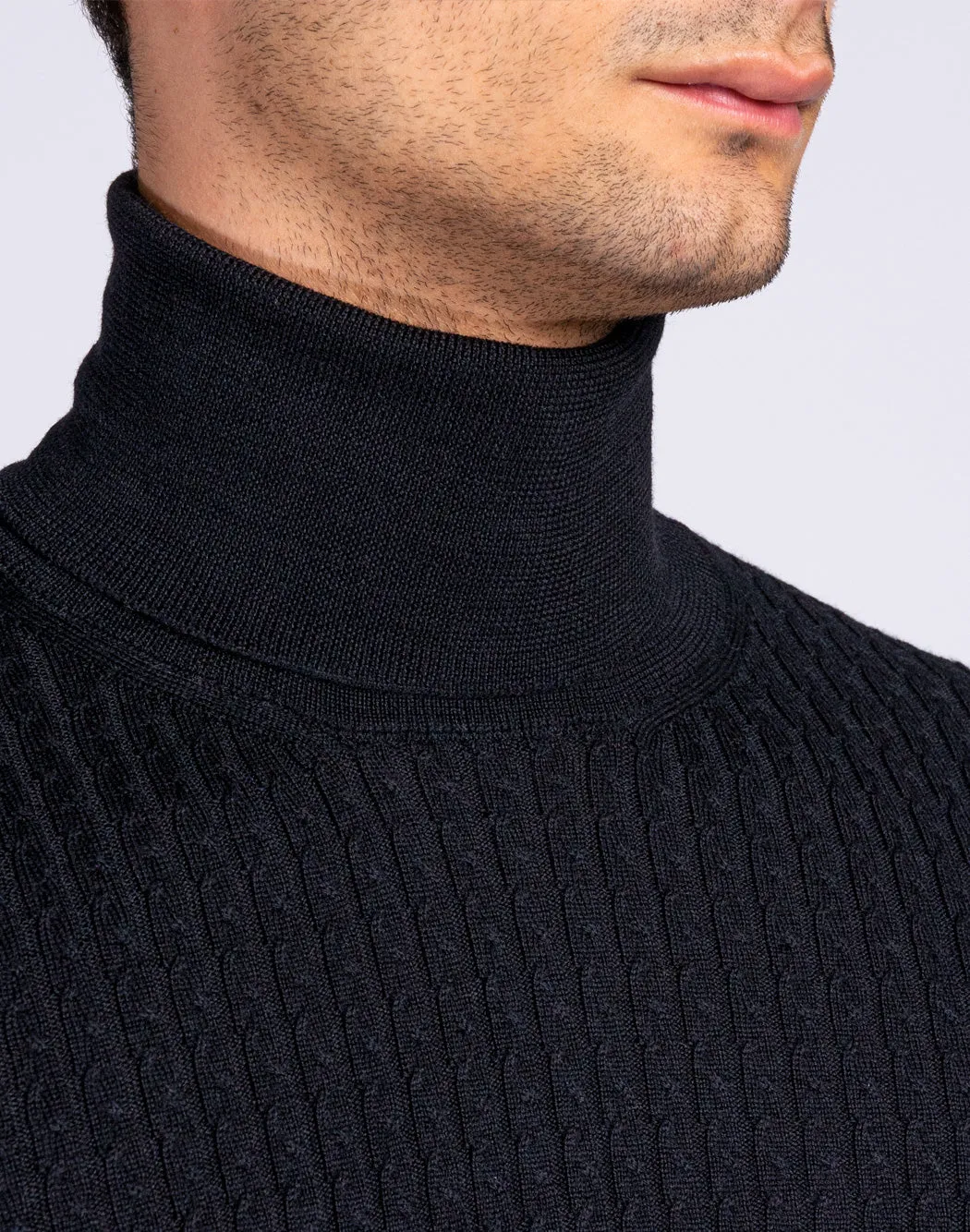 MAGLIONE COLLO ALTO CON TEXTURE