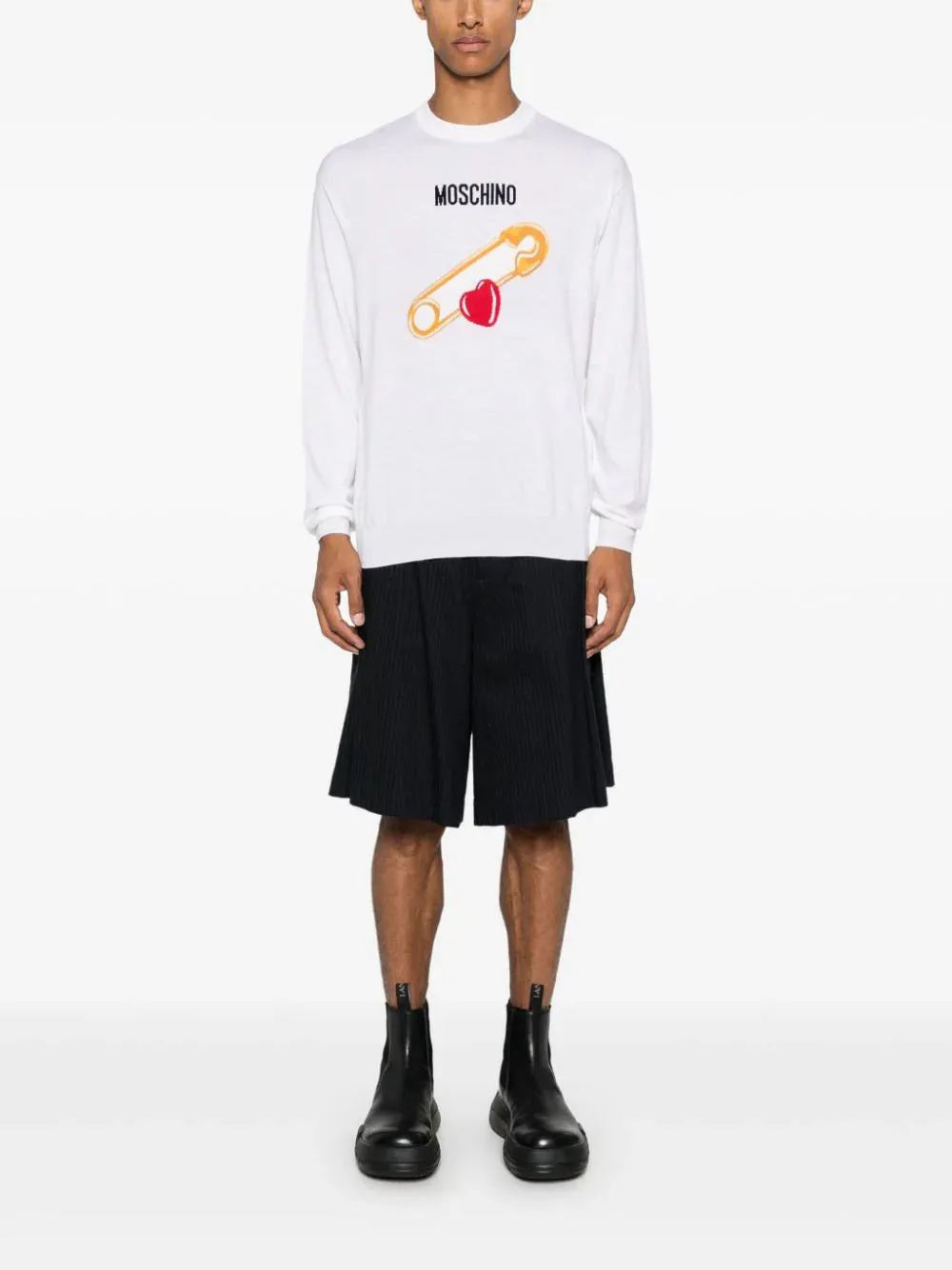 Maglione Moschino con intarsia