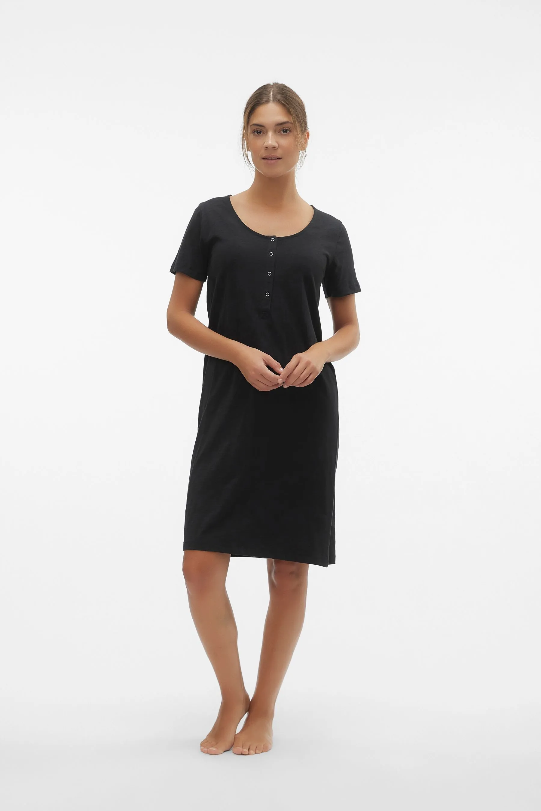 Mamalicious Maternity - Camicia da notte comoda con bottoni e funzione per l'allattamento