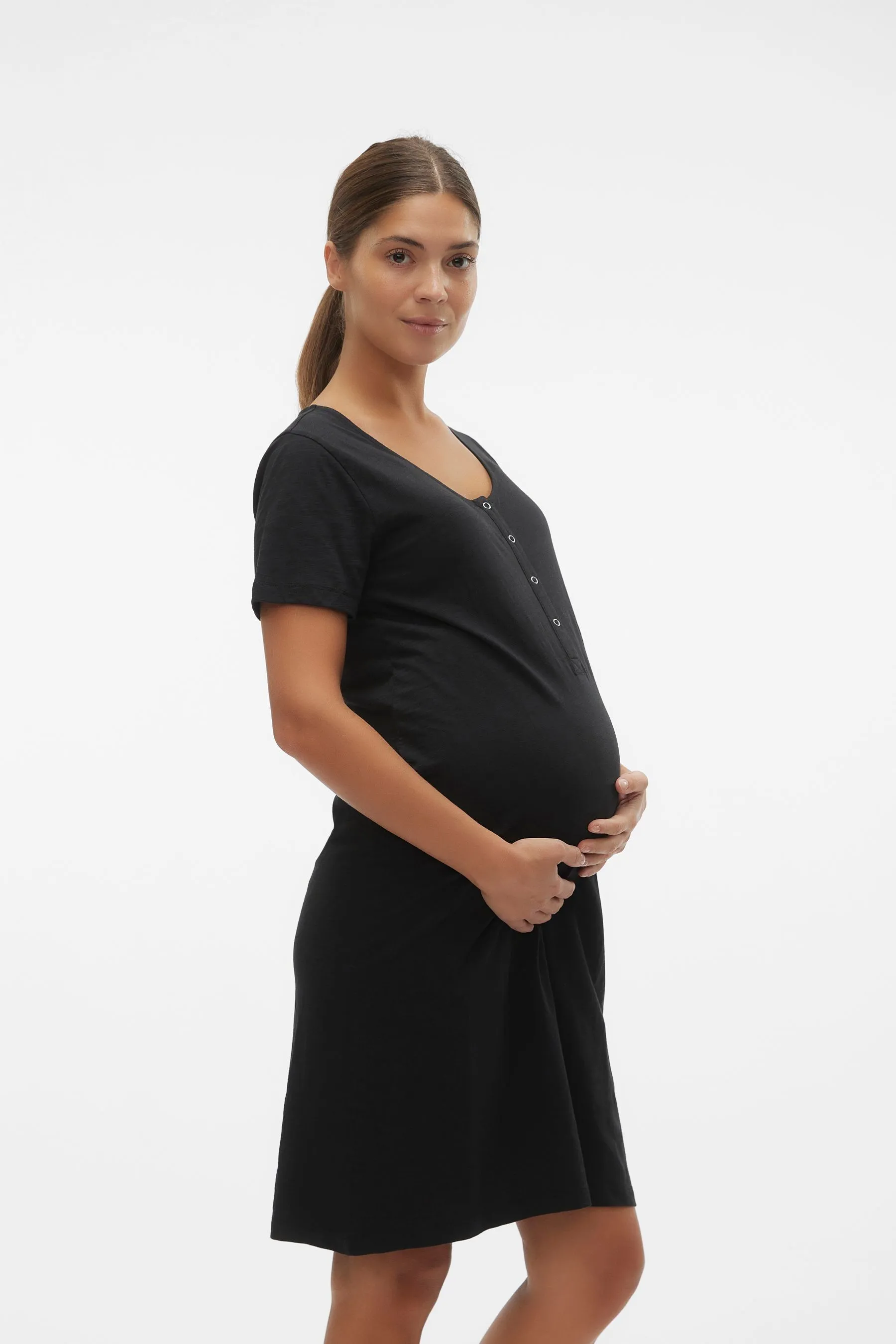 Mamalicious Maternity - Camicia da notte comoda con bottoni e funzione per l'allattamento
