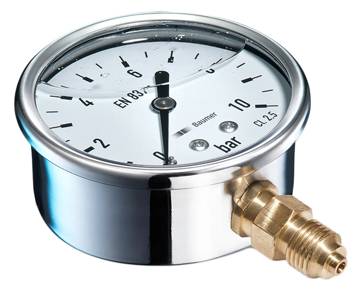 Manometro Bourdon, 0bar → 100bar max, G 1/4, Ø est. 63mm