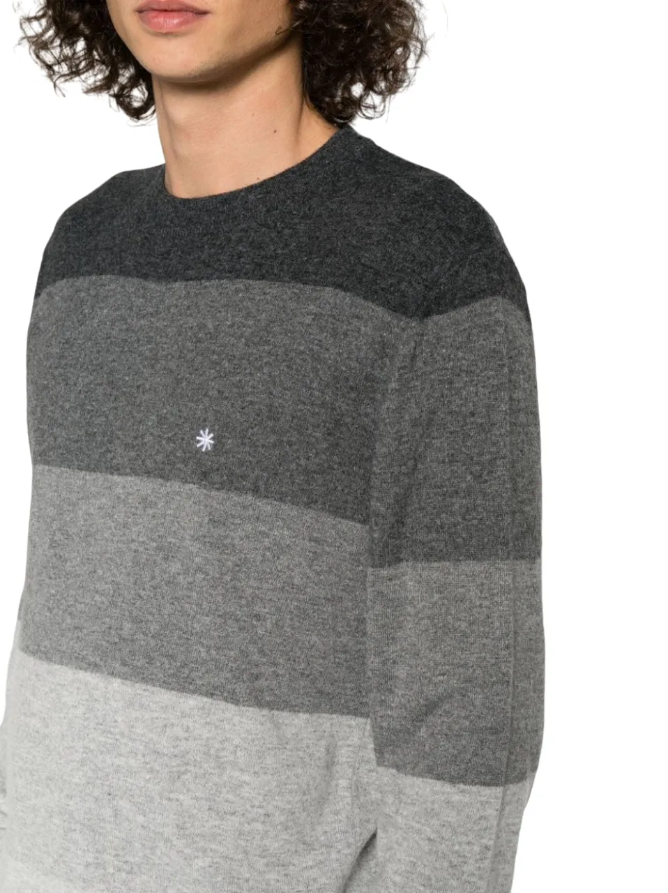 Manuel Ritz maglione girocollo in misto lana e cashmere grigio