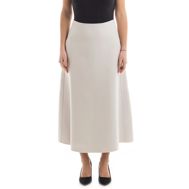 Max Mara Gonna lunga in lana grigio ghiaccio