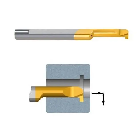 MGL6B1.0L15K20 Micro Bareno sinistro per scanalatura Tiny Tools Carmex in metallo duro K20, fantina mobile