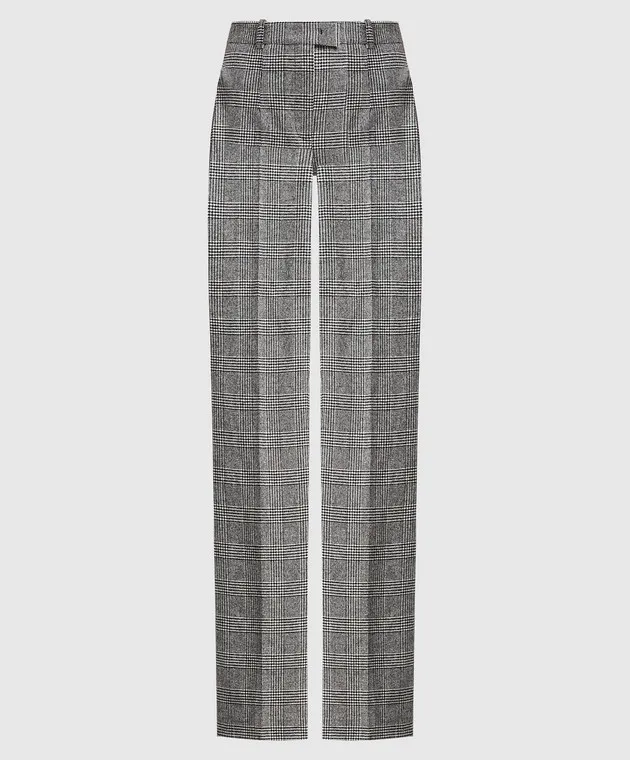 Michael Kors Pantaloni grigi in lana check windsor BP528F0109