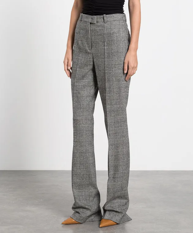 Michael Kors Pantaloni grigi in lana check windsor BP528F0109