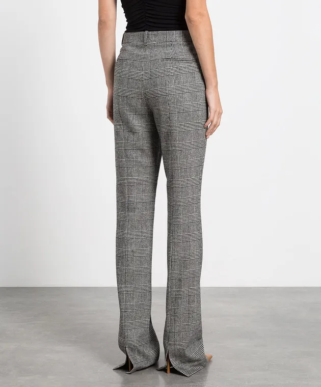 Michael Kors Pantaloni grigi in lana check windsor BP528F0109