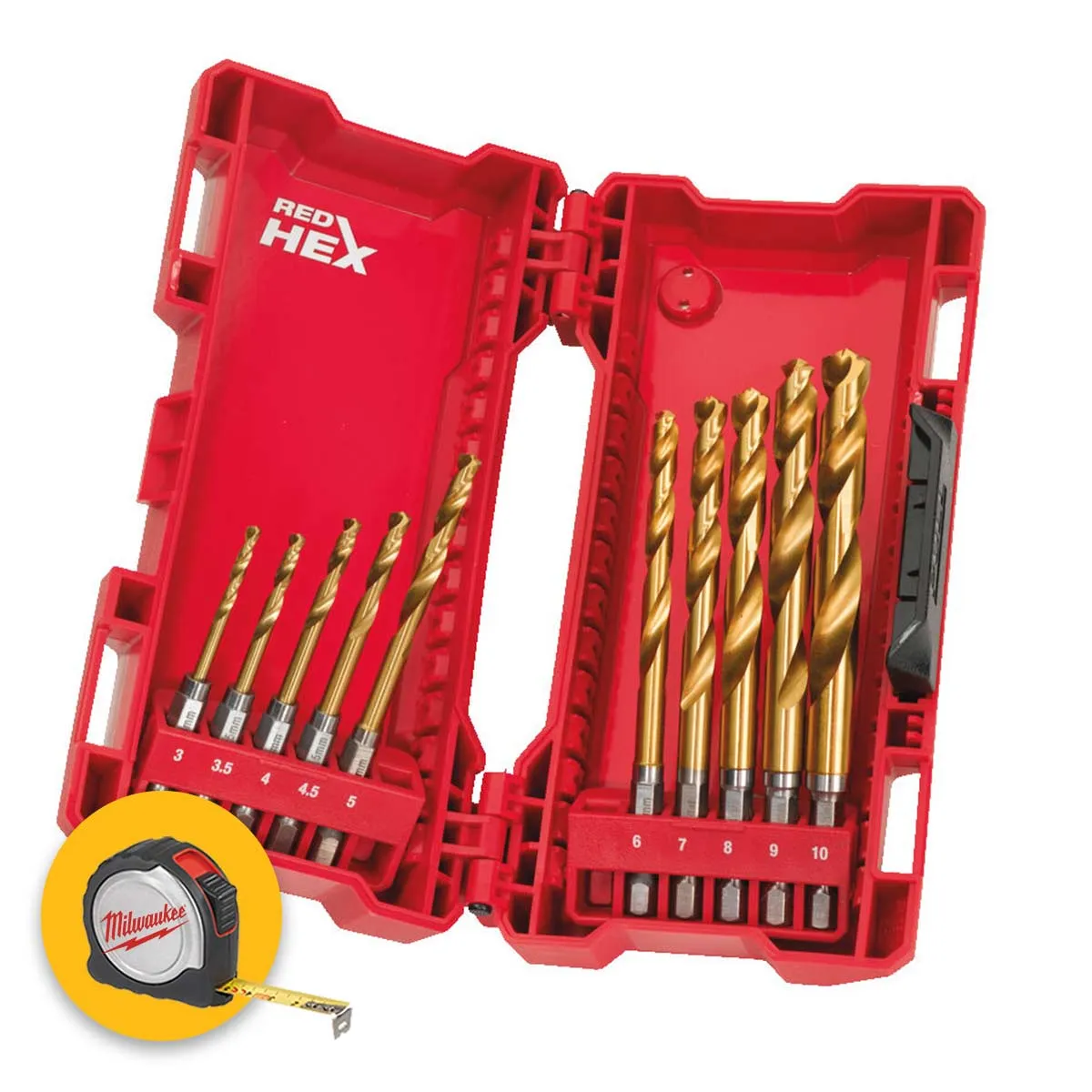 Milwaukee Set di 10 punte metallo HSS-G titanio shockwave - 4932493865