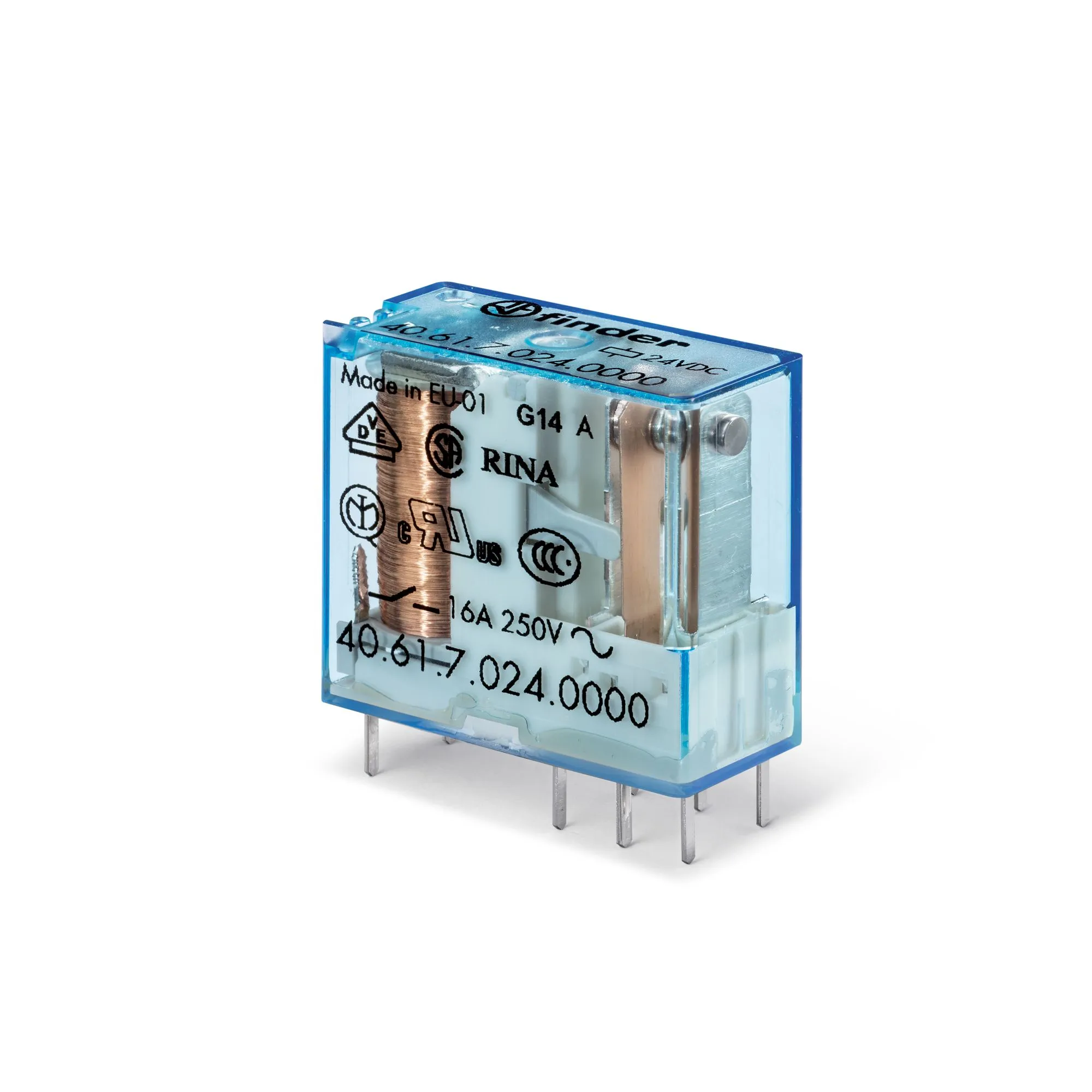 Modulo relè di potenza Finder, SPDT, bobina 28V cc, Montaggio su circuito stampato