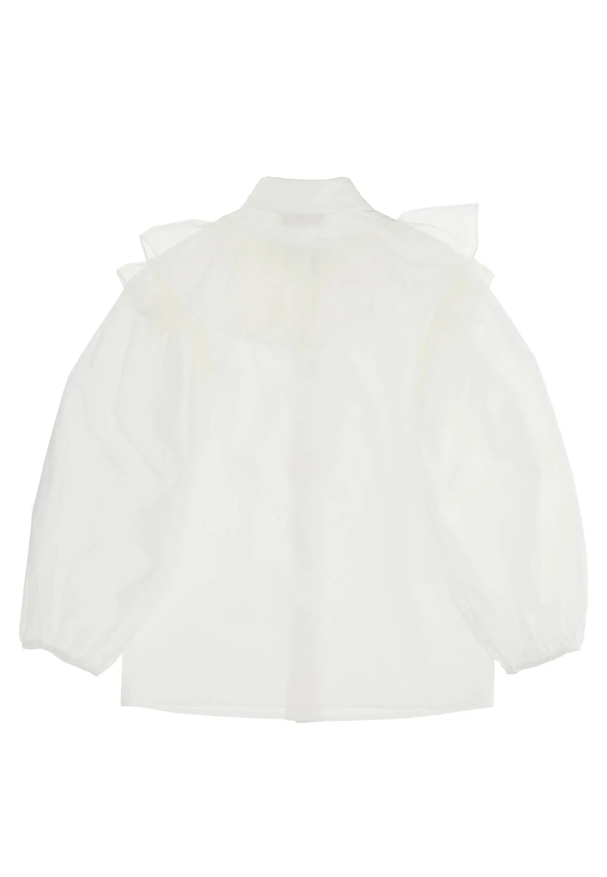 Monnalisa camicia panna bambina in popeline di cotone
