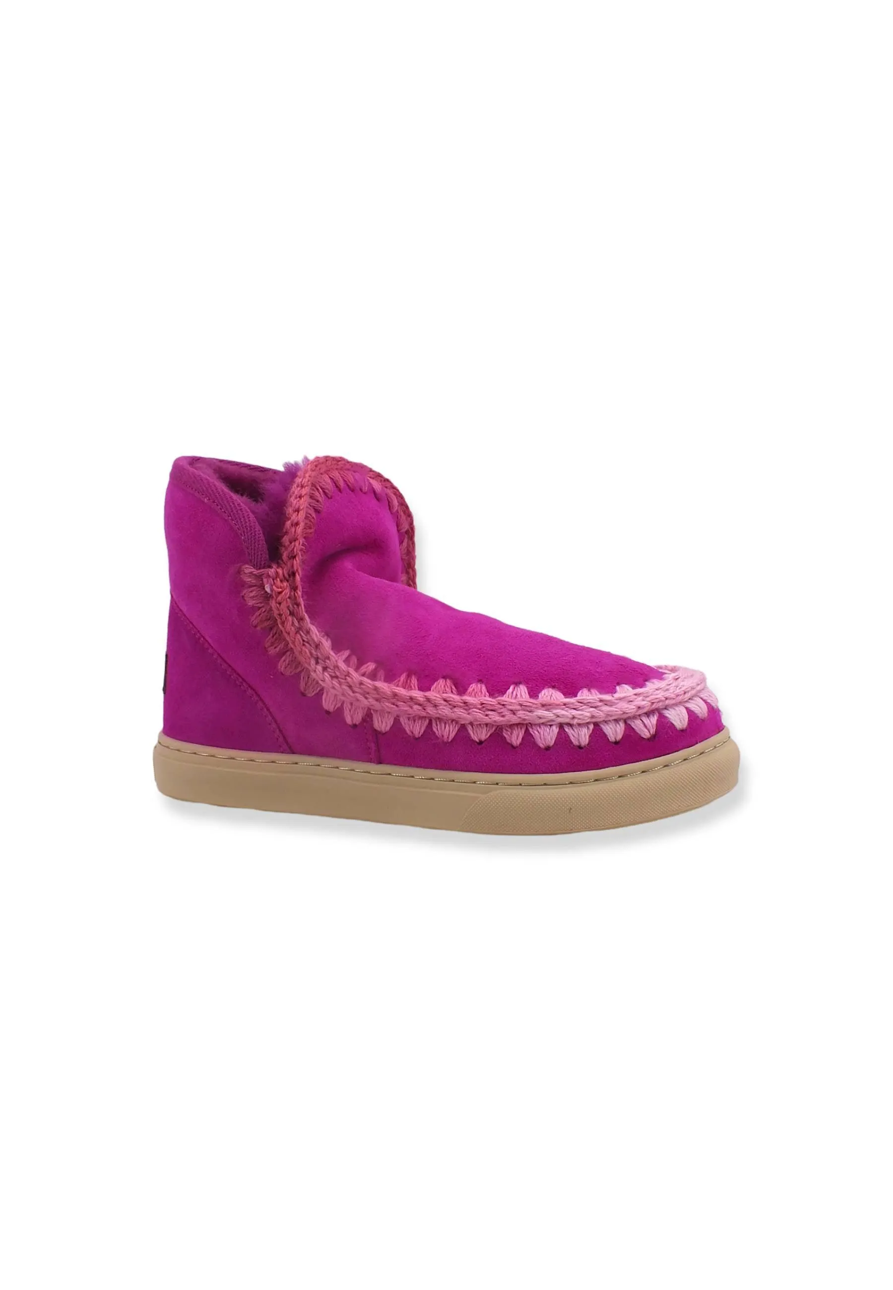 MOU Eskimo Blended Stitching Stivaletto Pelo Rosa Cyclamin