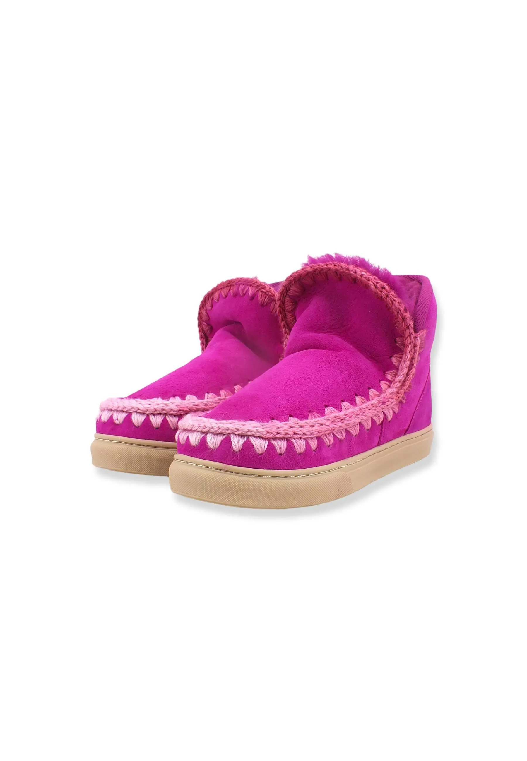 MOU Eskimo Blended Stitching Stivaletto Pelo Rosa Cyclamin