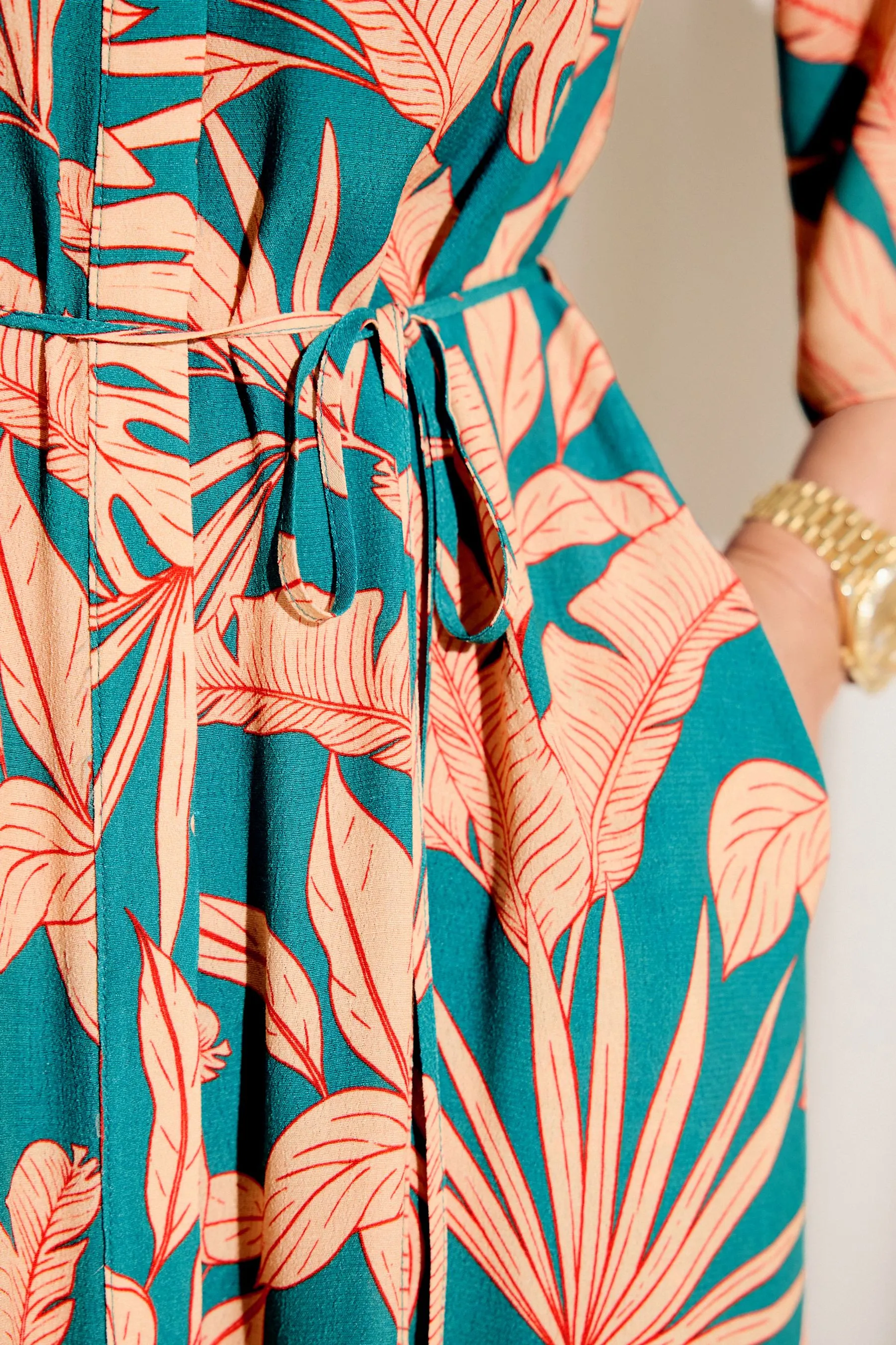 Myleene Klass Blu - Abito chemisier con Stampa tropicali