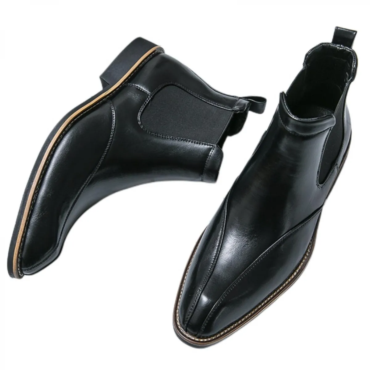 Nuovi stivali Chelsea da uomo neri Stivali fatti a mano formali alla moda Scarpe da lavoro con punta quadrata Stivali da uomo co