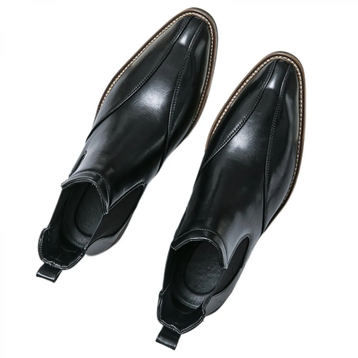 Nuovi stivali Chelsea da uomo neri Stivali fatti a mano formali alla moda Scarpe da lavoro con punta quadrata Stivali da uomo co