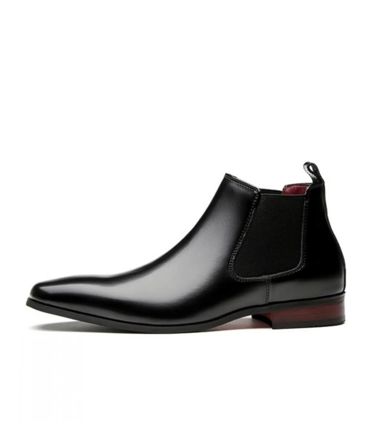 Nuovi stivali Chelsea neri in vera pelle per uomo punta quadrata slip on stivali corti da uomo fatti a mano brow in pelle crosta