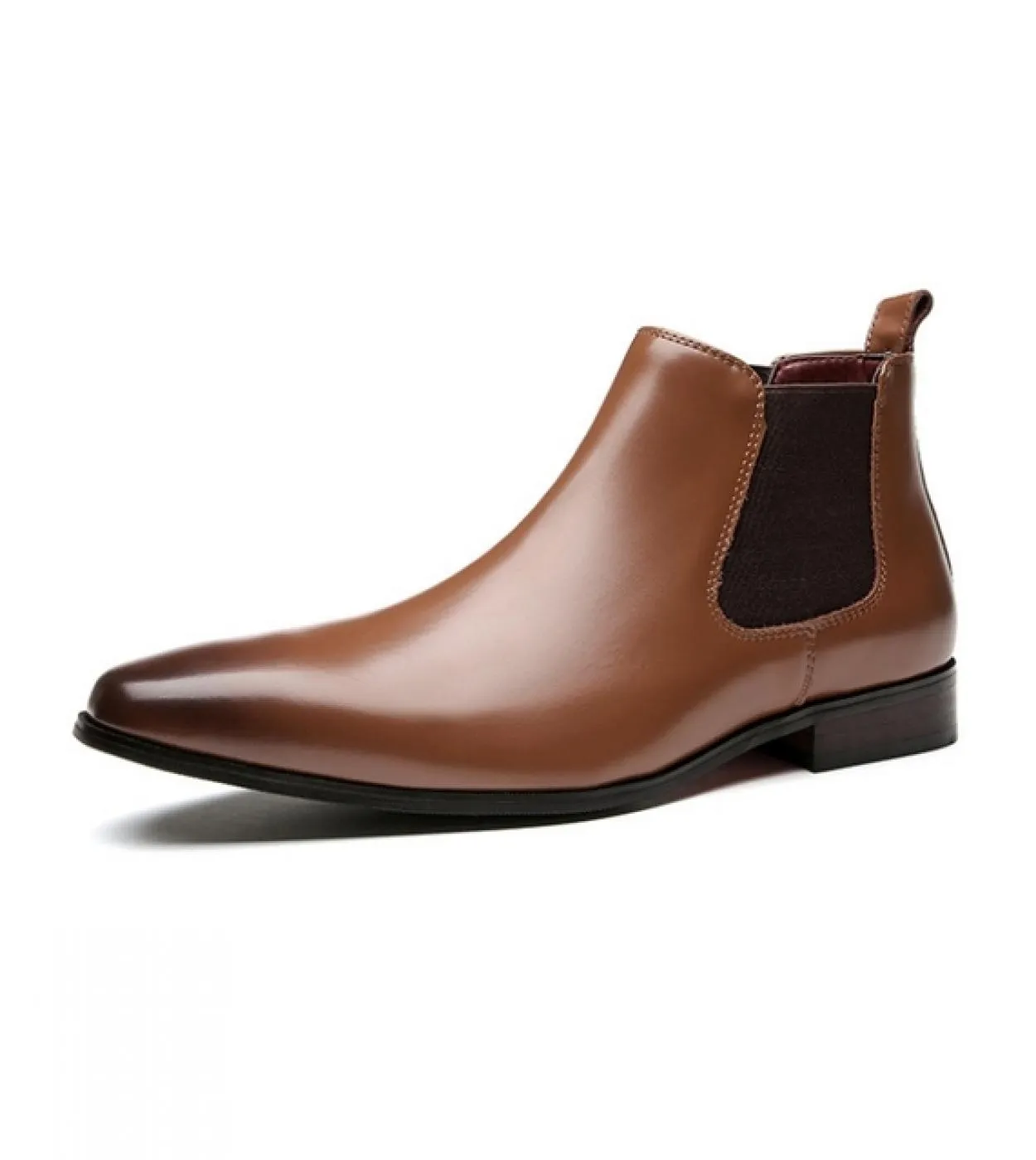 Nuovi stivali Chelsea neri in vera pelle per uomo punta quadrata slip on stivali corti da uomo fatti a mano brow in pelle crosta