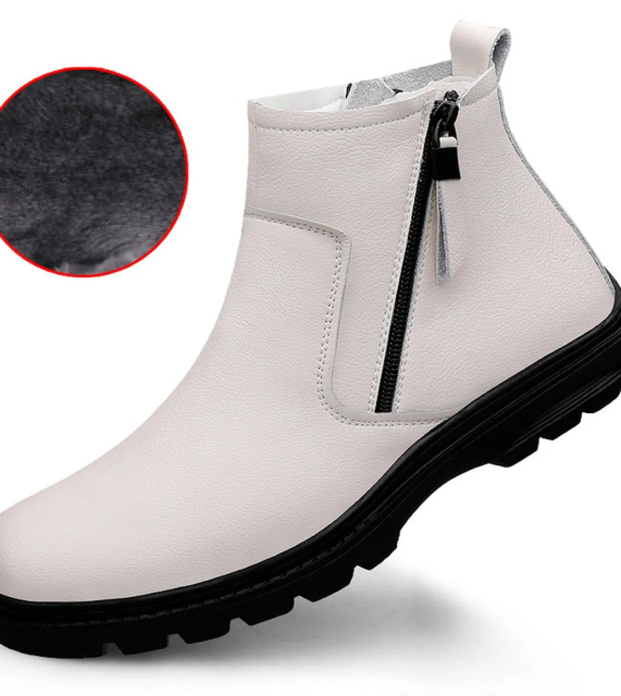 Nuovi stivali invernali da uomo in vera pelle Stivali vintage da uomo casual Scarpe da neve da uomo comode Stivali da moto caldi