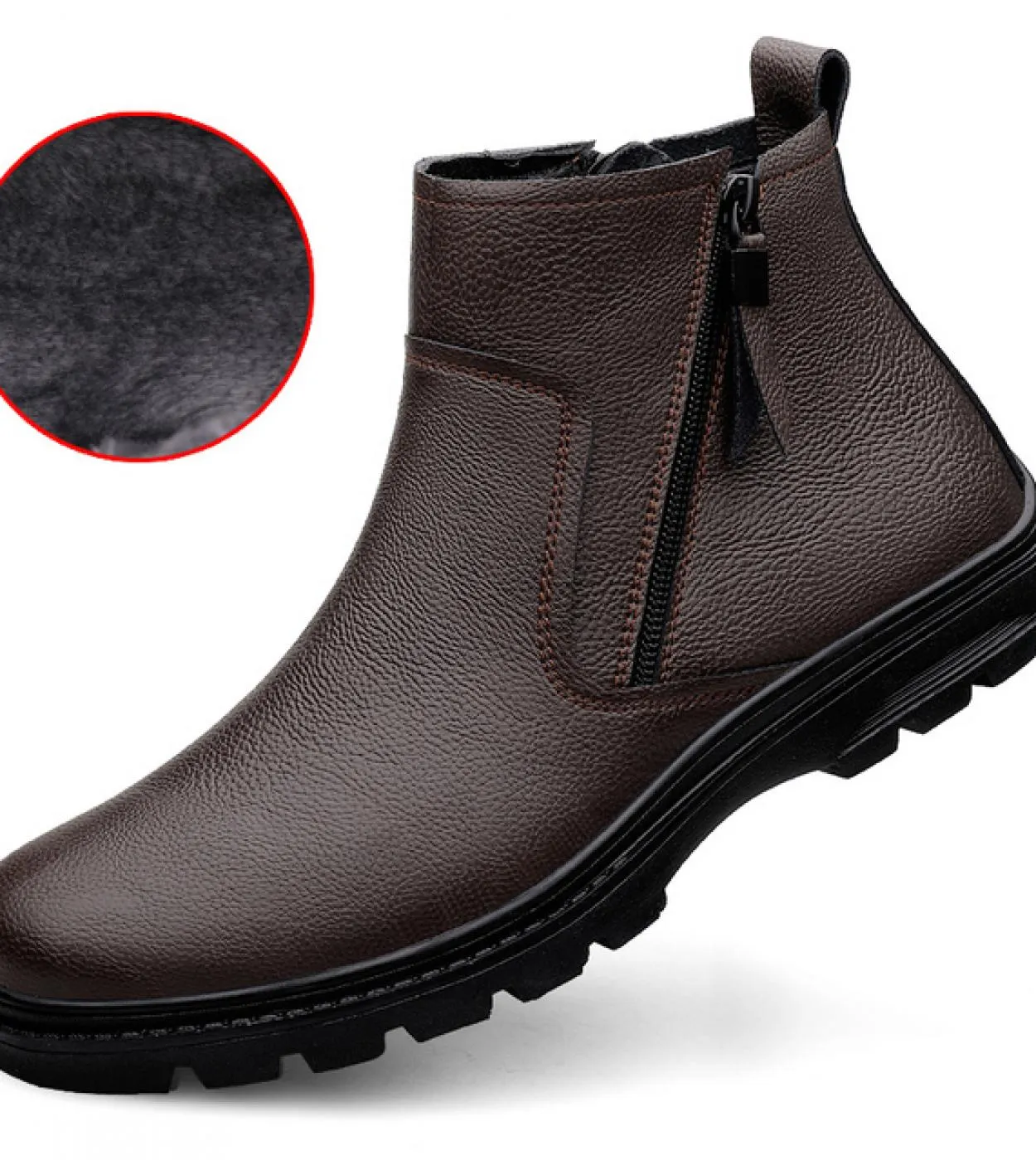 Nuovi stivali invernali da uomo in vera pelle Stivali vintage da uomo casual Scarpe da neve da uomo comode Stivali da moto caldi