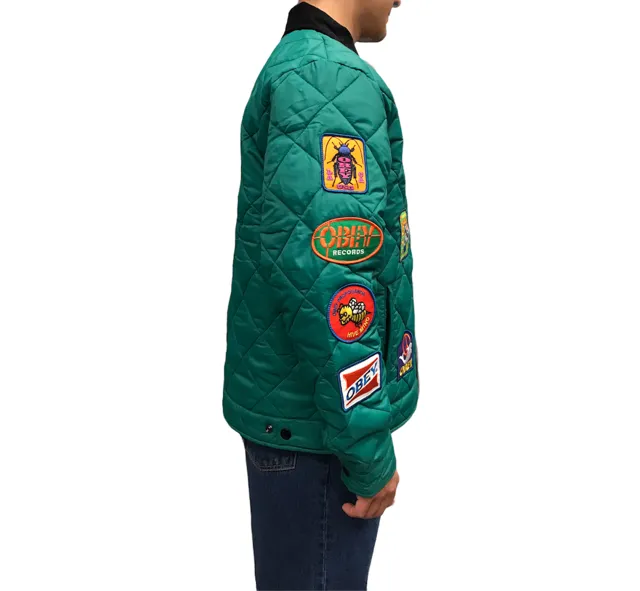 Obey Collectors quilted men's jacket 121800479 green