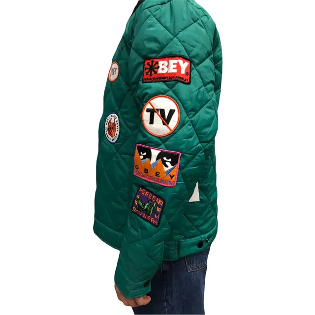 Obey Collectors quilted men's jacket 121800479 green